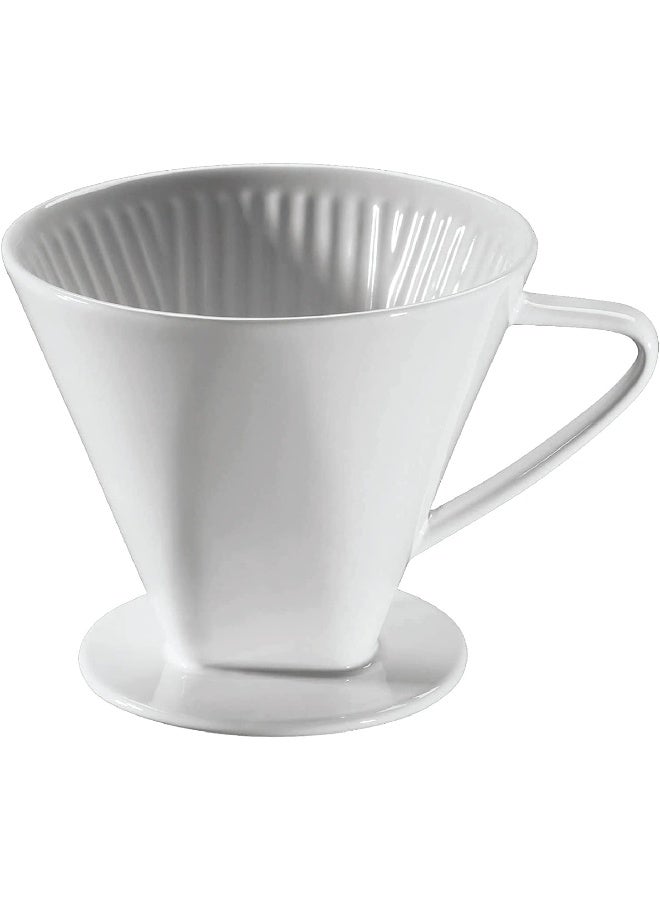 Cilio C105179 Porcelain Coffee Filter/Holder Pour-Over, 6/Large, White - Image 1